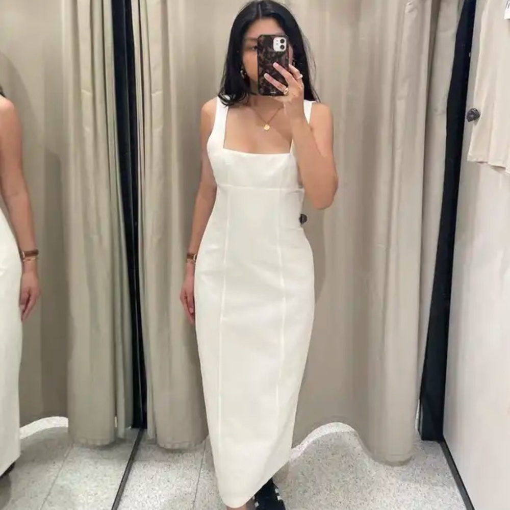 ZARA Linen Blend Midi Dress 4688/330